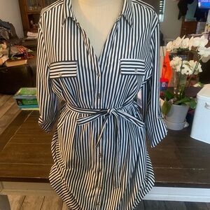 Mlle Gabrielle Monochrome Striped Dress